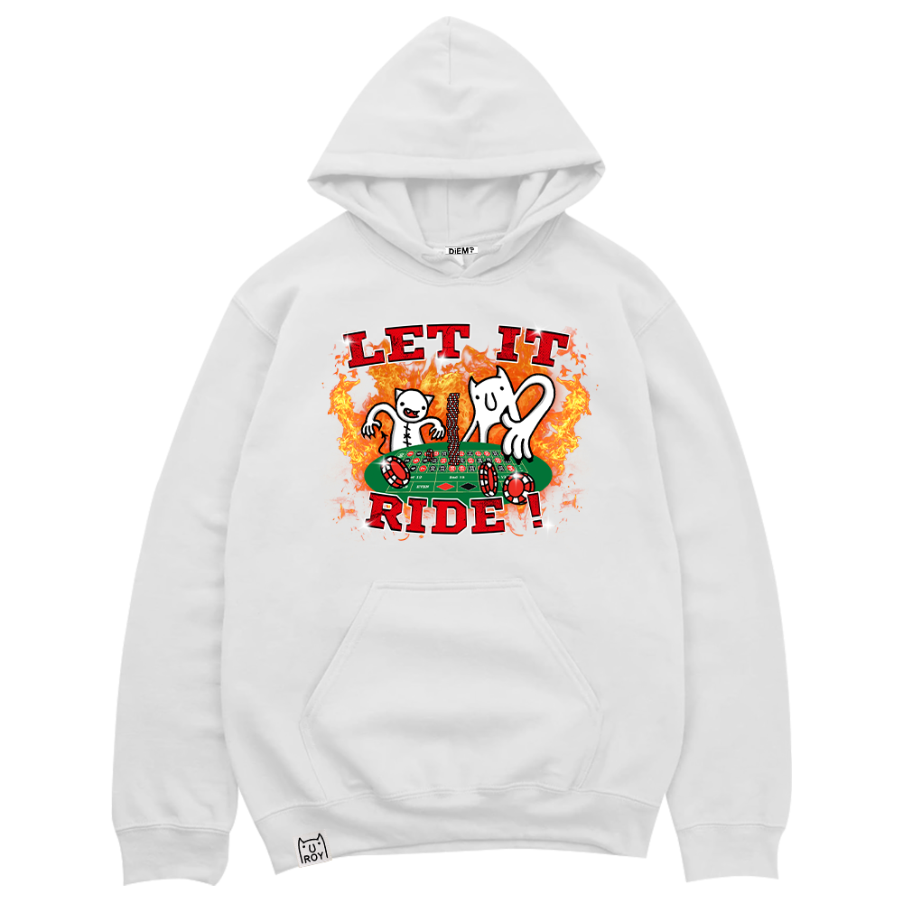 "LET IT RIDE" Rap Hoodie (White)