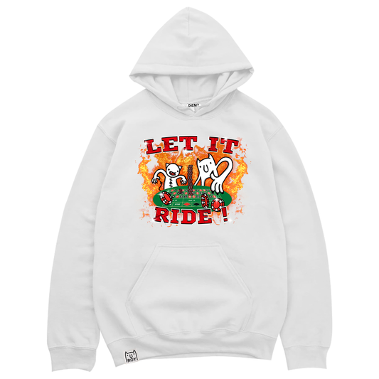 "LET IT RIDE" Rap Hoodie (White)