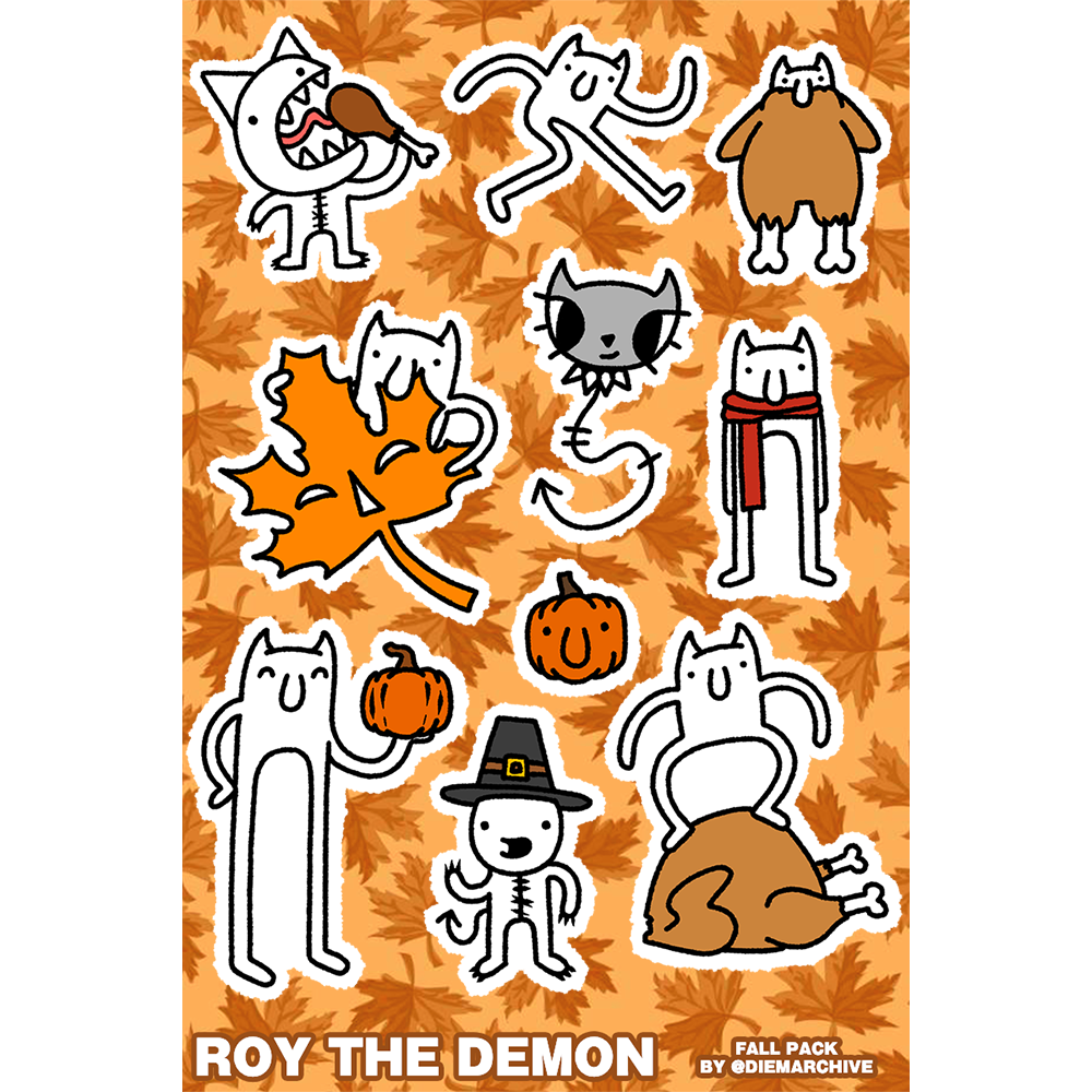 Roy Stickers ( 3 pack ) [ Meme , Christmas , Fall ]